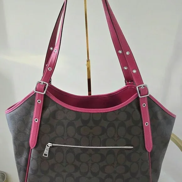 Coach Meadow Shoulder Bag Brown/bright violet - Picture 2 of 8